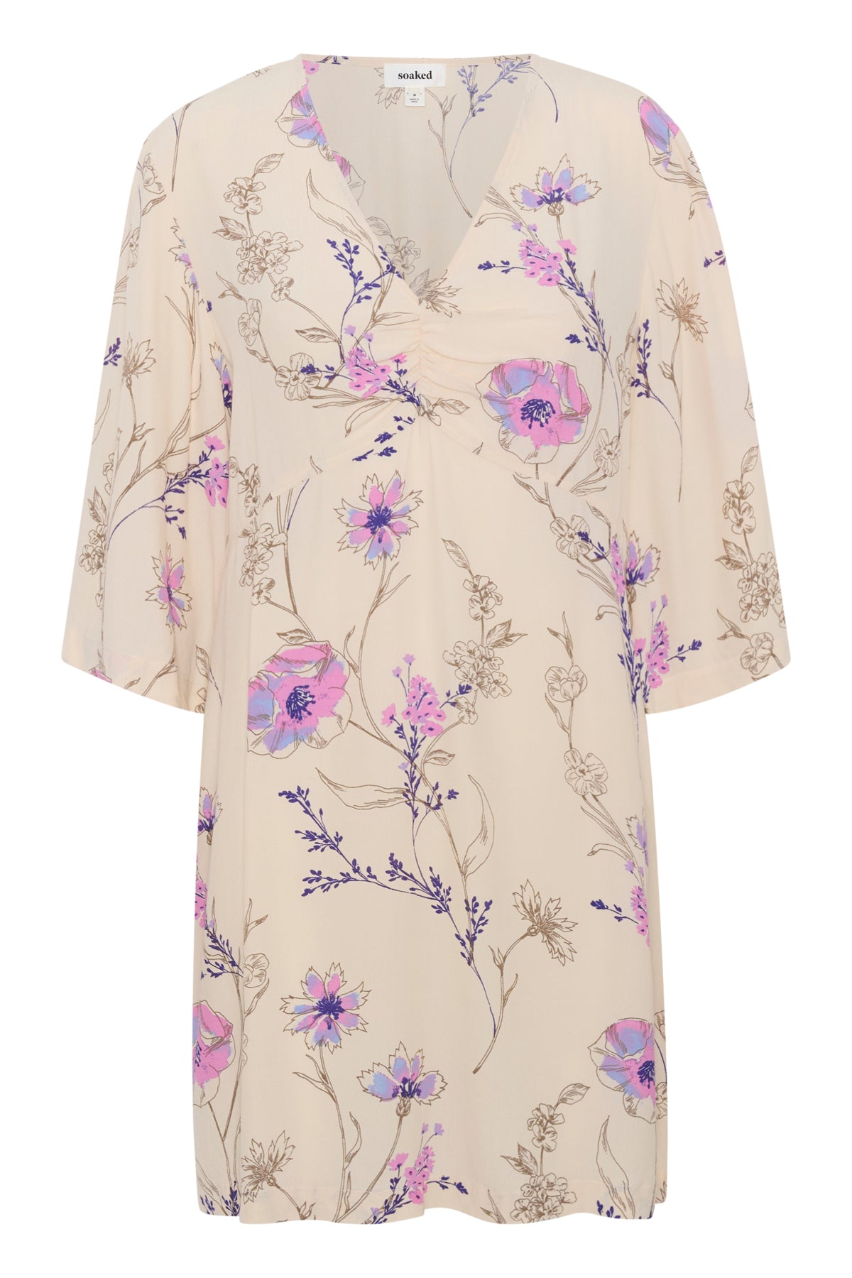 SLNaoma Dress SS Whitecap Gray Floral Print - 30408373