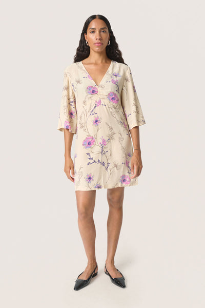 SLNaoma Dress SS Whitecap Gray Floral Print - 30408373 Thumbnail
