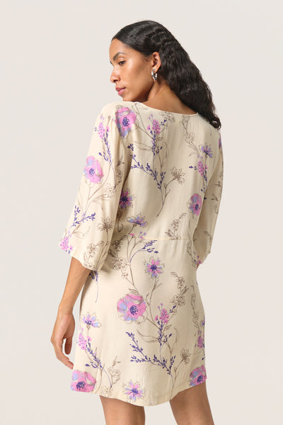 SLNaoma Dress SS Whitecap Gray Floral Print - 30408373 Thumbnail