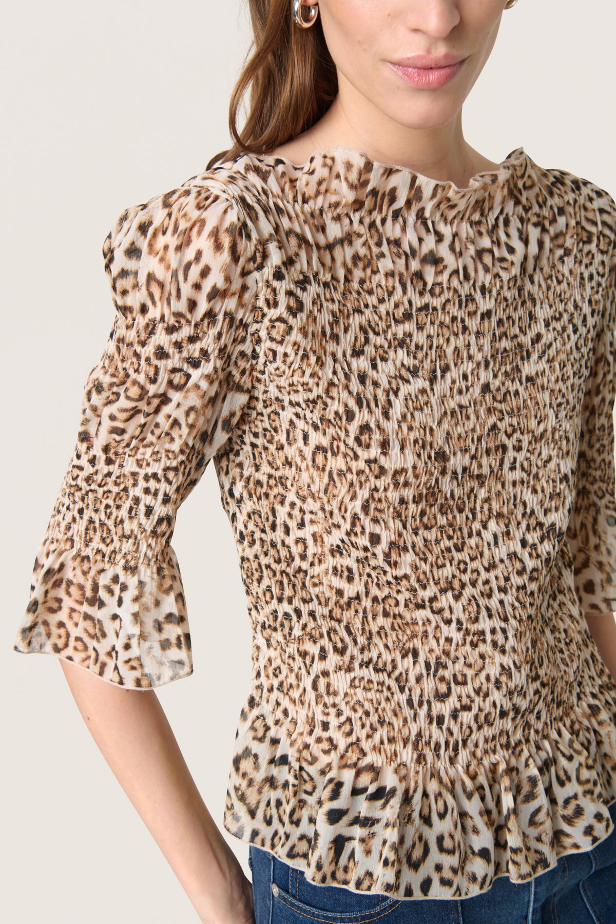 SLAnaya Olympia Blus Leopardmönstrad - 30408436