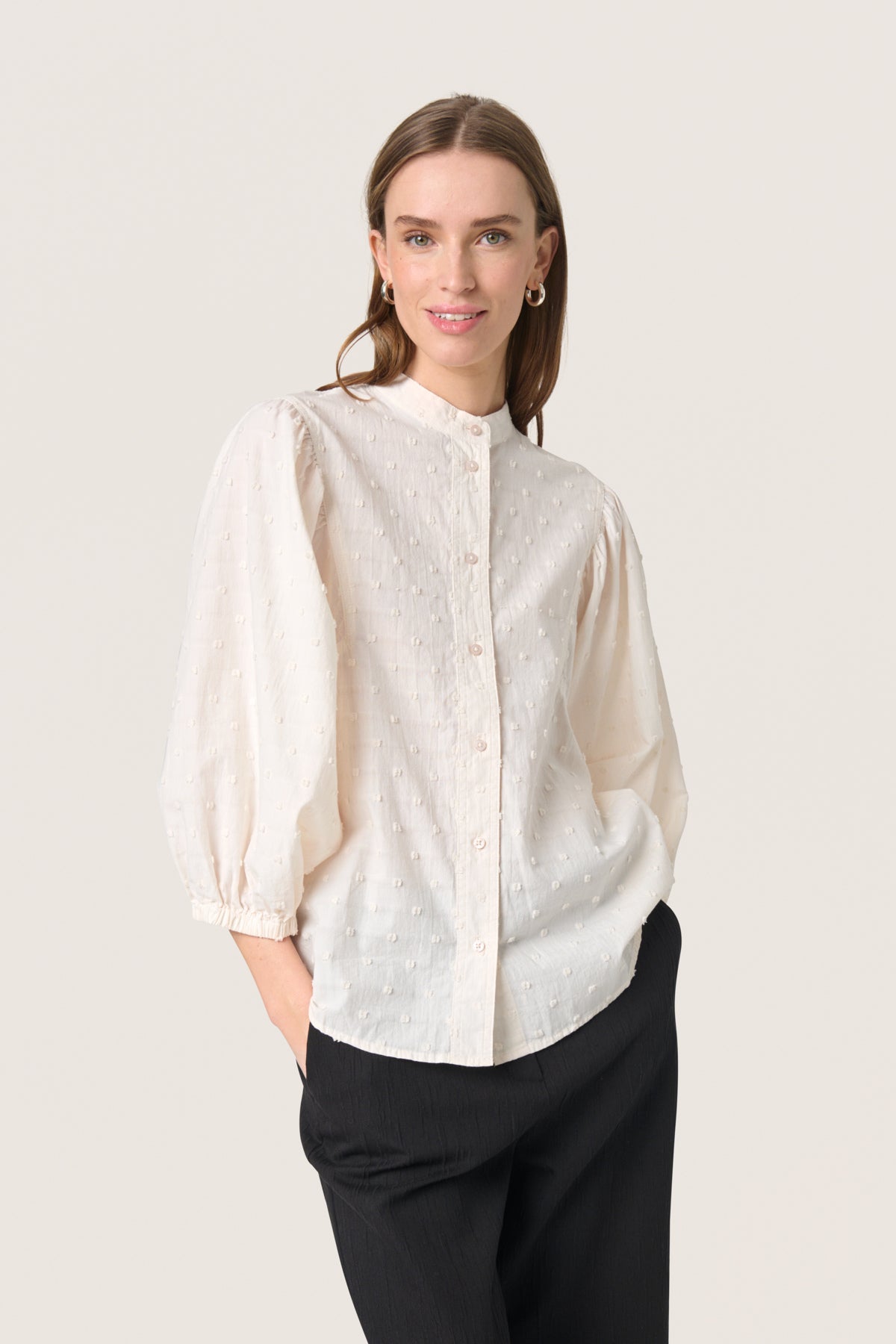 SLSunela Shirt 3/4 Broken White - 30408439