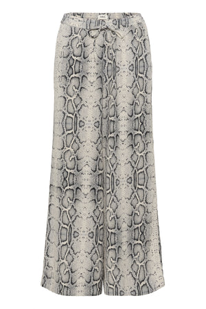 SLShirley Wide Printed Pants Grå Ormmönstrad - 30408449