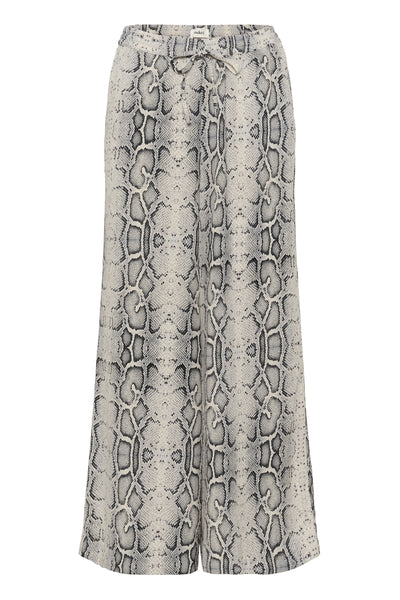 SLShirley Wide Printed Pants Grå Ormmönstrad - 30408449 Thumbnail