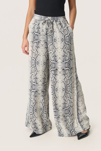 SLShirley Wide Printed Pants Grå Ormmönstrad - 30408449 Thumbnail