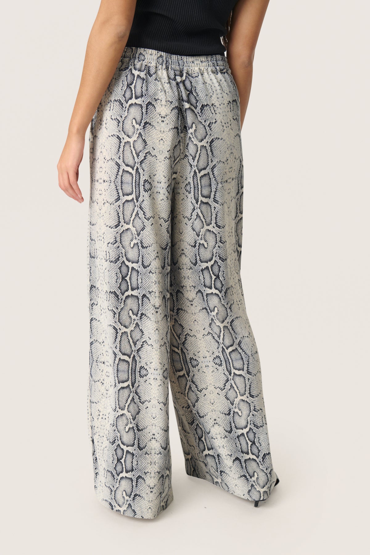 SLShirley Wide Printed Pants Grå Ormmönstrad - 30408449