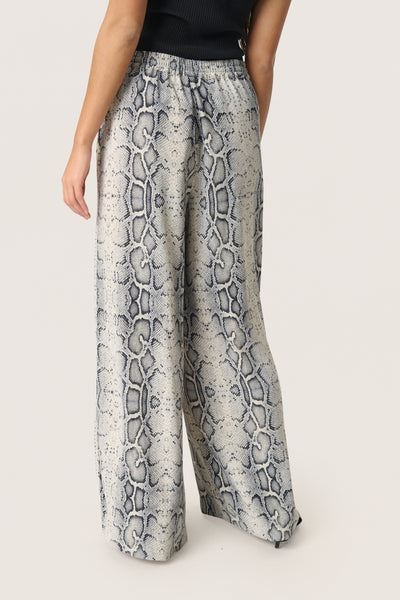 SLShirley Wide Printed Pants Grå Ormmönstrad - 30408449 Thumbnail
