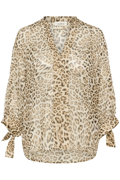 SLAnaya Amily Blus 3/4 Leopardmönstrad - 30408453 Thumbnail