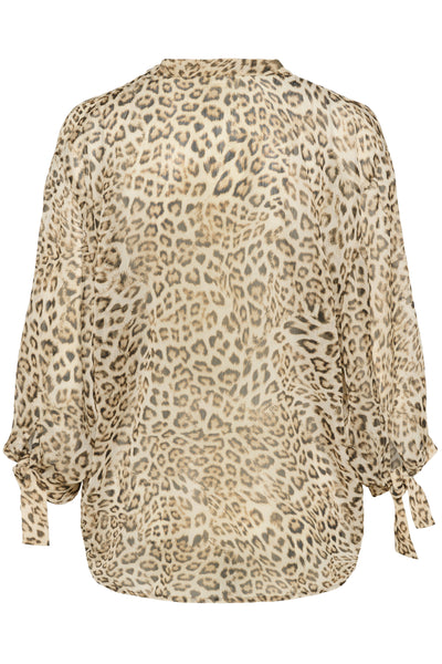 SLAnaya Amily Blus 3/4 Leopardmönstrad - 30408453 Thumbnail