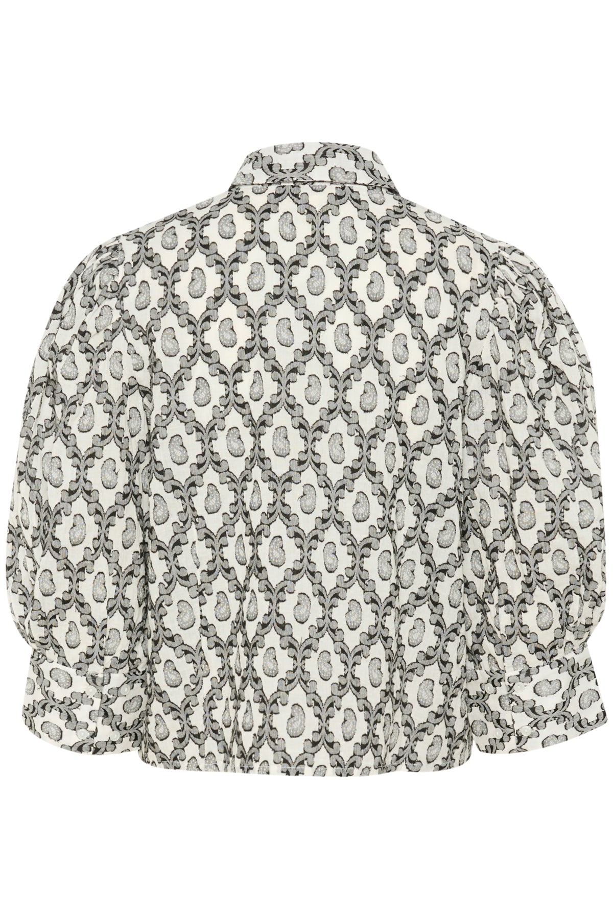 SLErika Hella Skjorta 3/4 Creme Bomullsjacquard - 30408456