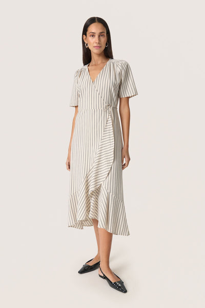 SLAnvitte Karven Dress SS Beige with Black Stripe - 30408461 Thumbnail