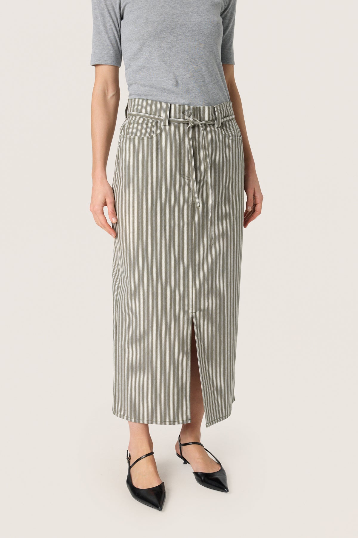 SLLibby Maisa Skirt Grape Leaf Denim Stripe - 30408466
