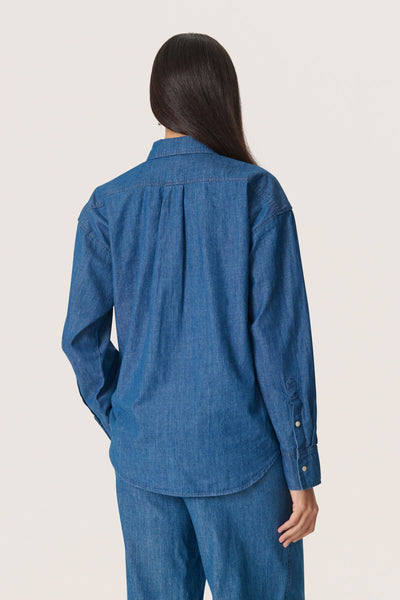 SLChamy Regular Shirt Medium Blue Denim - 30408488 Thumbnail