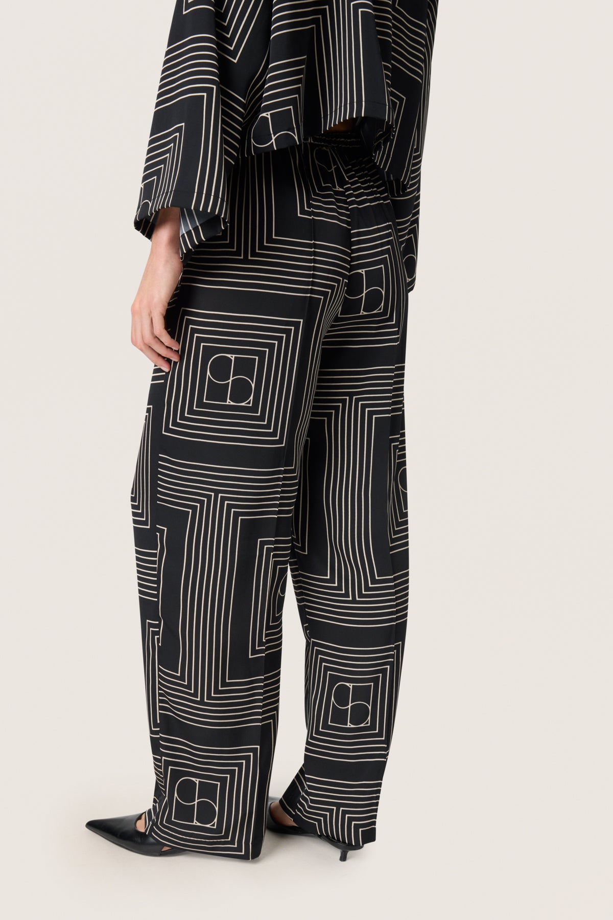 SLTopaz Faustina Pants Black w Oatmeal Monogram - 30408499