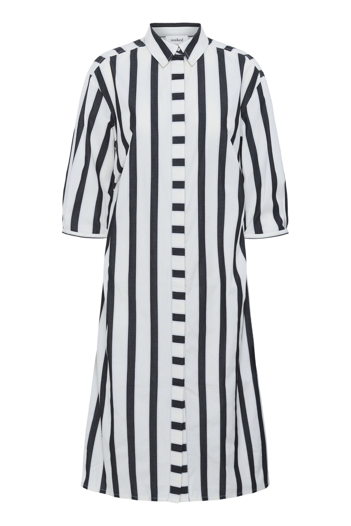 SLNena Shirt Dress Svart och vit randig - 30408517