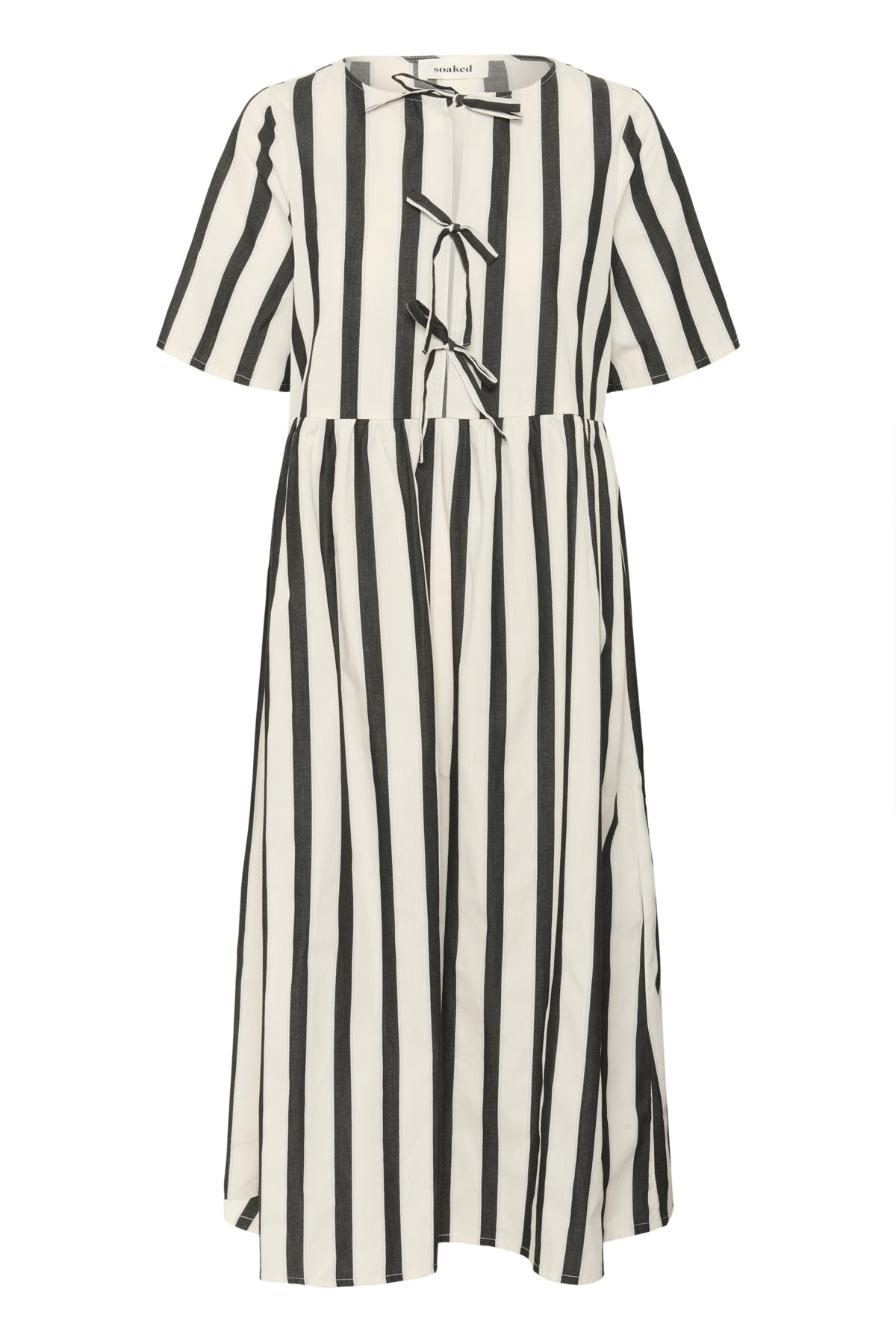 SLNena Dress SS Black and White Stripe - 30408518