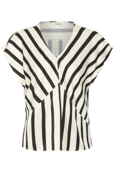 SLClero Printed Top Svart och vit randig - 30408523 Thumbnail