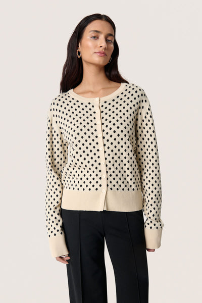 SLGya Cardigan Sandshell w Black Dot - 30408544 Thumbnail