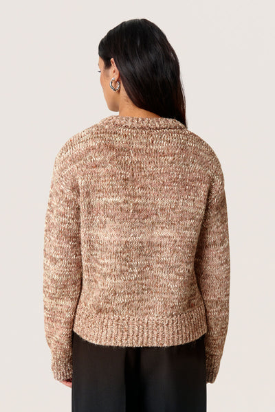 SLMacawi Cardigan Polignac and Chocolate Melange - 30408545 Thumbnail