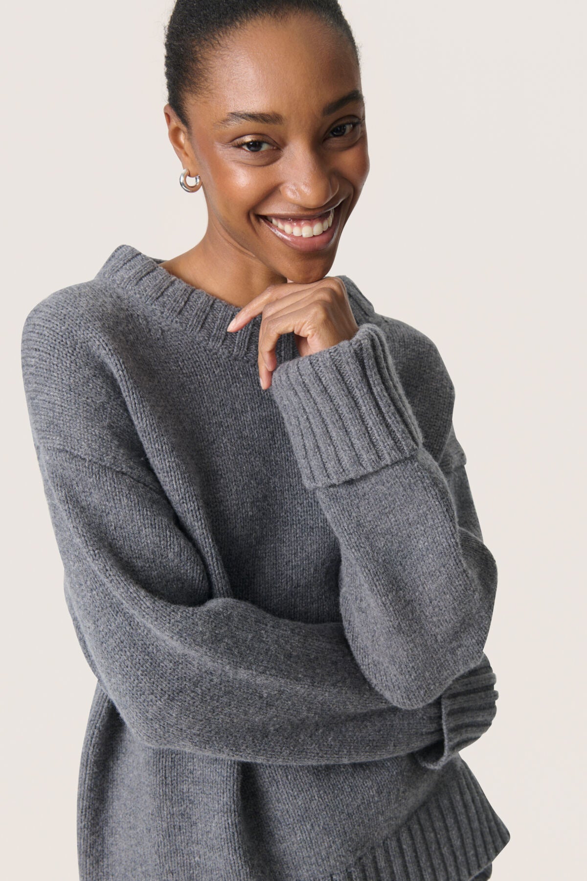 SLMoline Crew-Neck Gråmelerad