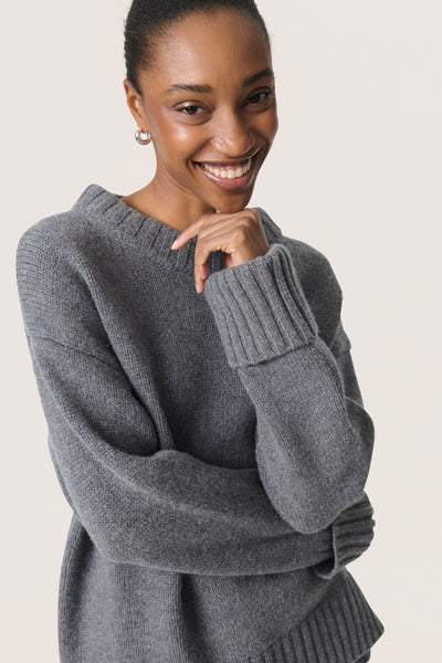SLMoline Crew-Neck Gråmelerad Thumbnail