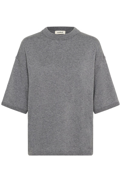 SLSanja Pullover SS Grey Melange - 30408564 Thumbnail