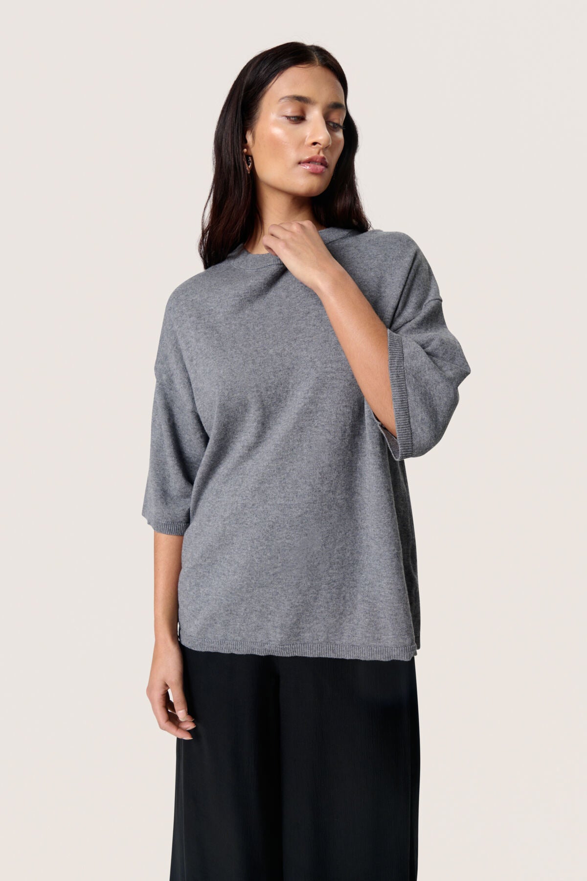SLSanja Pullover SS Grey Melange - 30408564