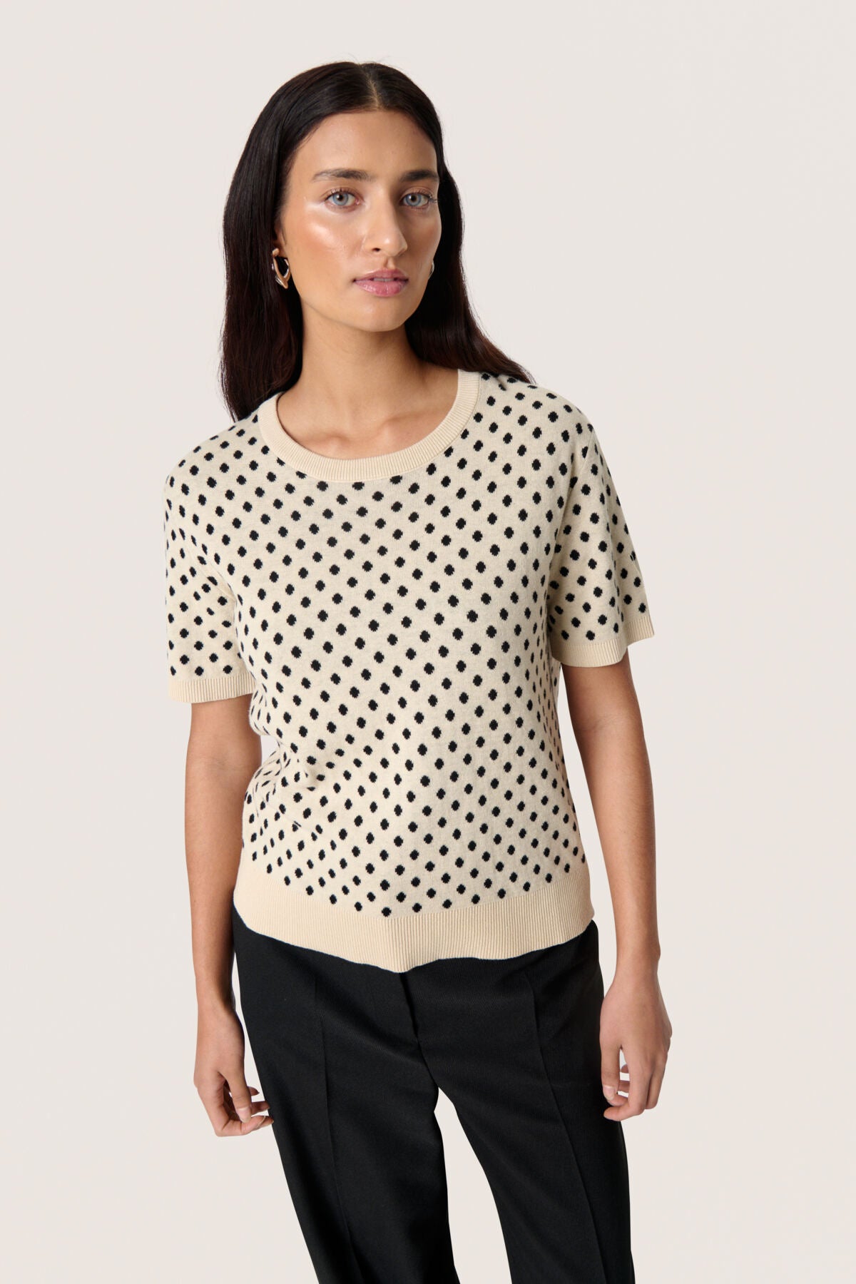 SLGya Pullover SS Sandshell w Black Dot - 30408565