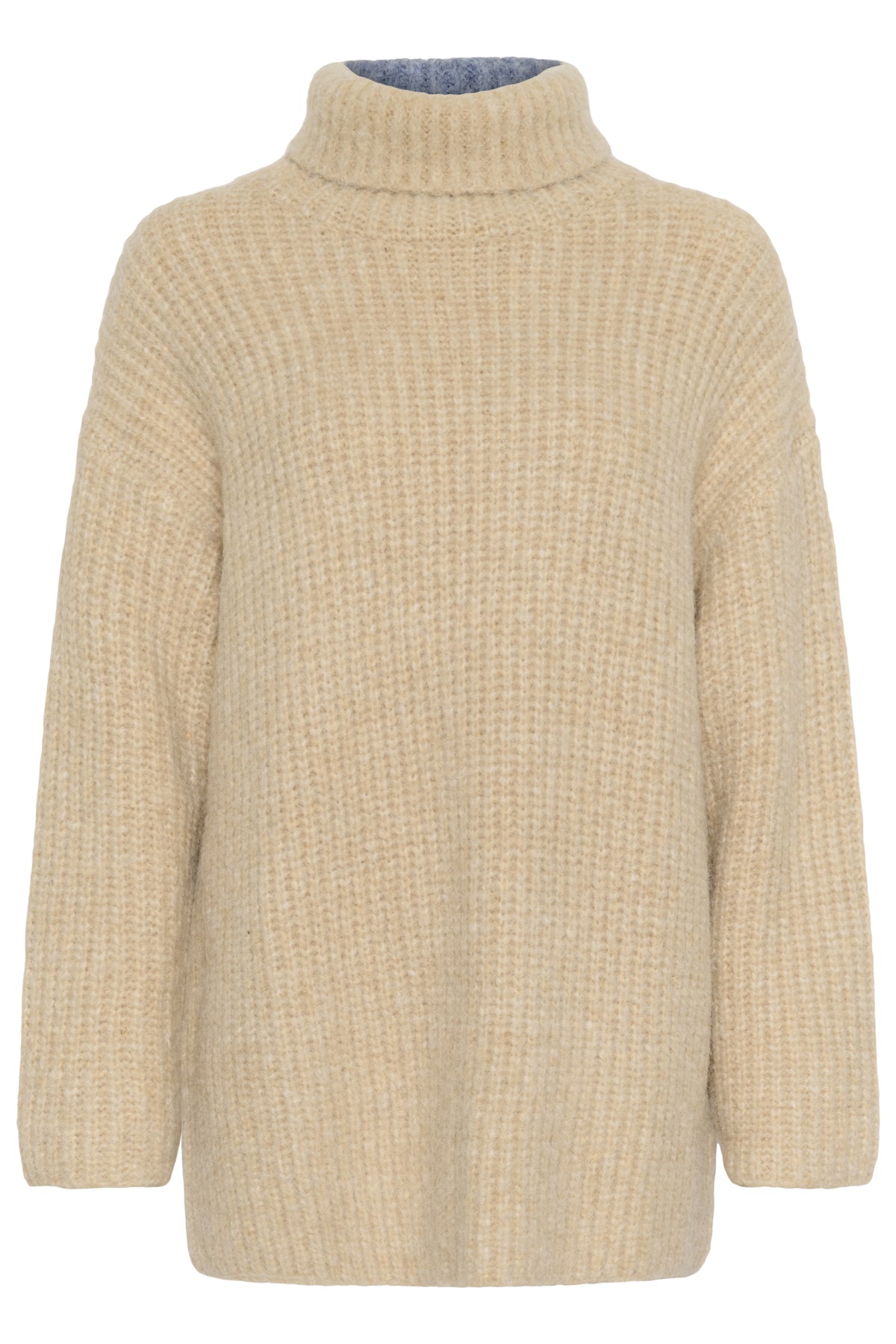 SLPleoni Highneck Pullover Doeskin och Blue Melange - 30408567