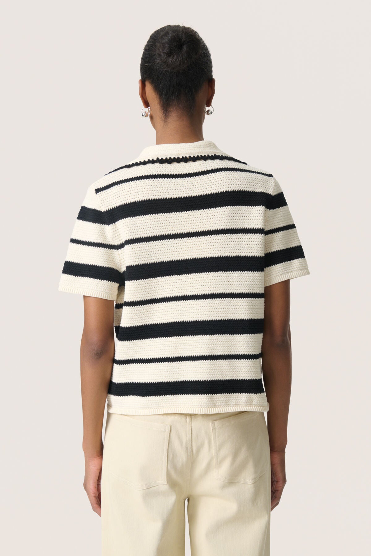 SLMadalena Pullover White w Black Stripe - 30408569