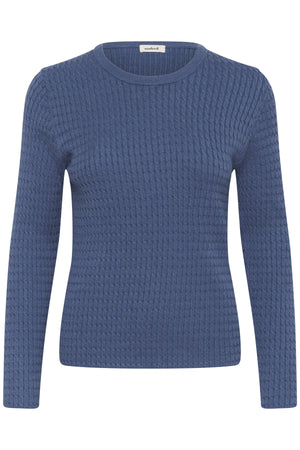 SLSpina Kabelstickad tröja Bijou Blue - 30408572