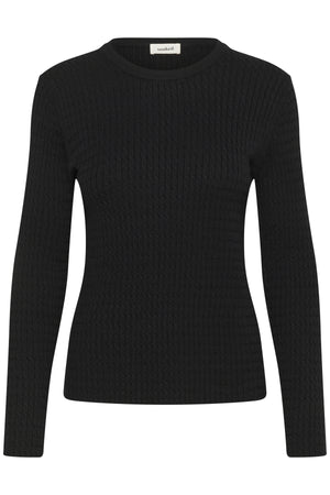 SLSpina kabelstickad tröja svart - 30408572