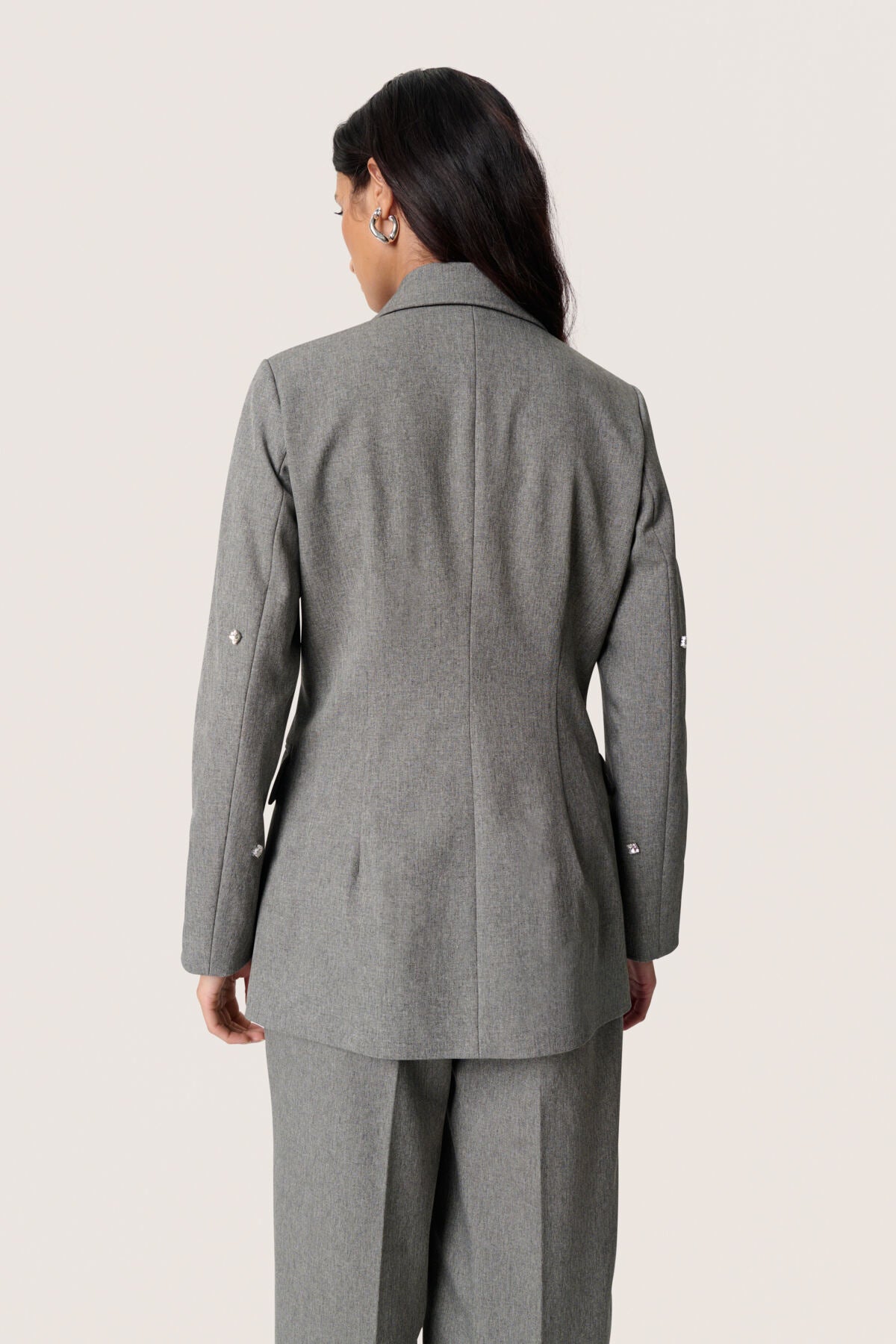 SLLilu Corinne Fitted Blazer Grey Melange Suiting - 30408594