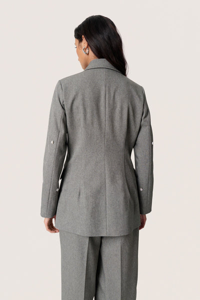 SLLilu Corinne Fitted Blazer Grey Melange Suiting - 30408594 Thumbnail