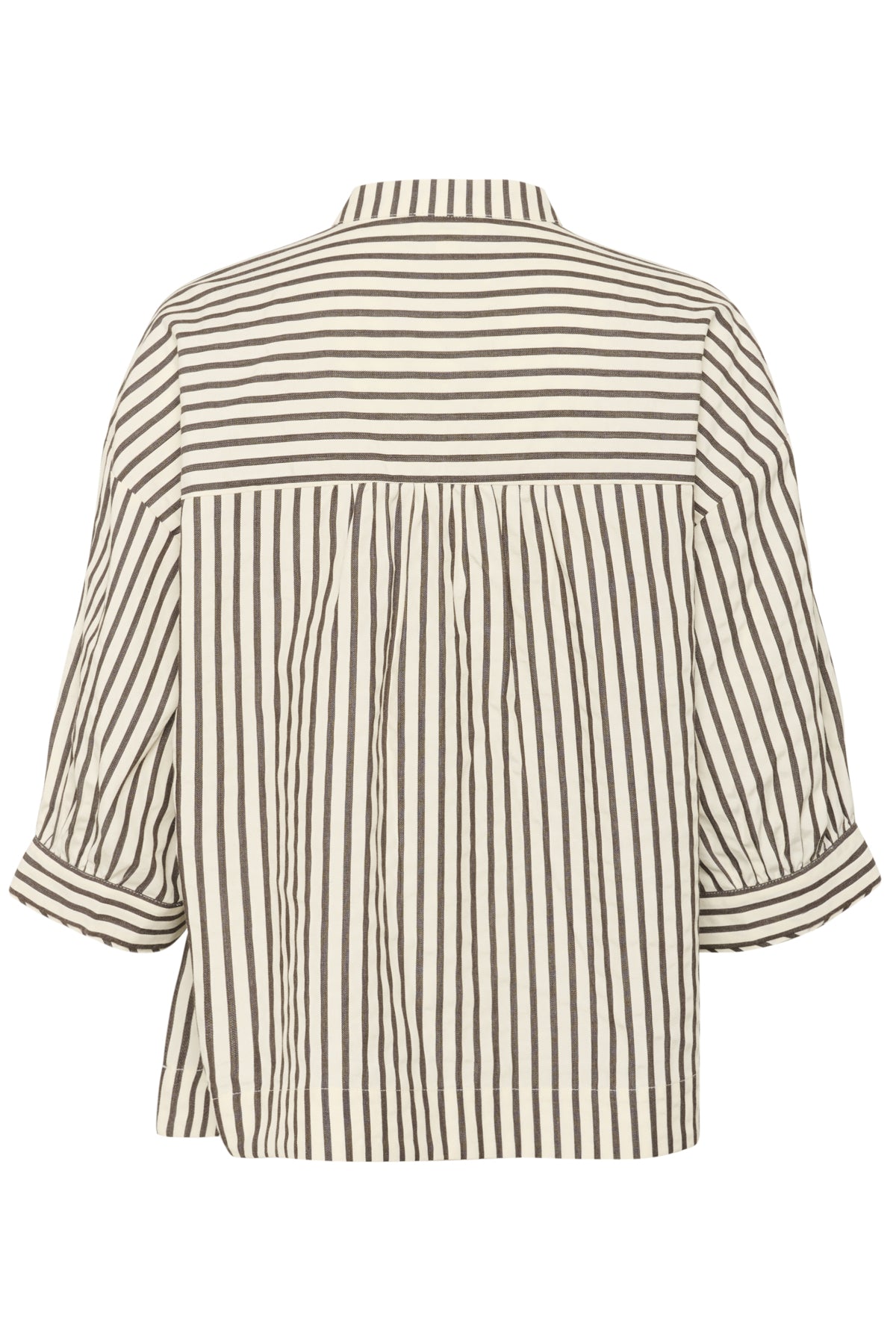 SLToledo Blouse 3/4 White & Chocolate Torte Stripe - 30408602