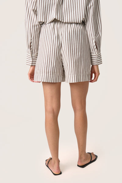 SLMunevo Kaily Shorts Brun och Vit Randig - 30408622 Thumbnail