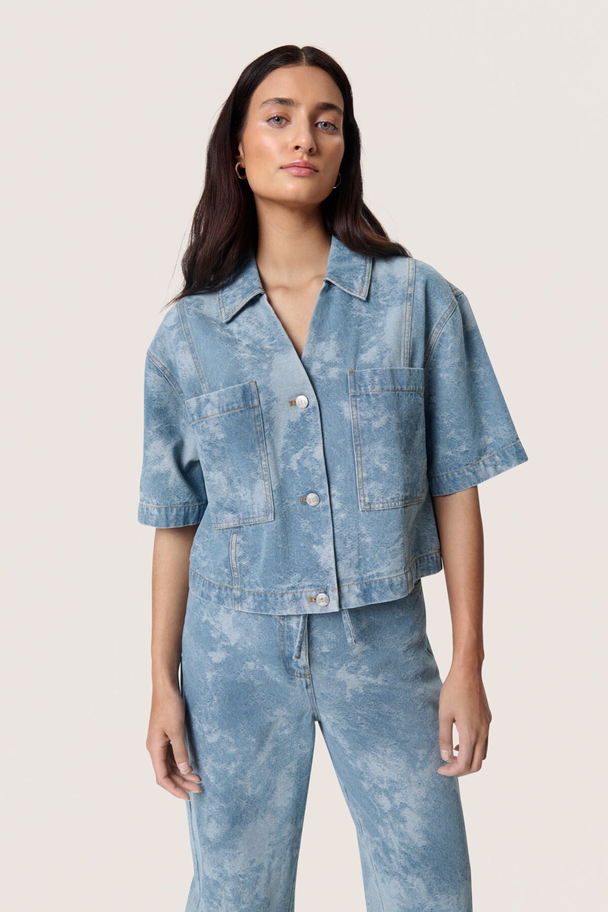 SLAltea Denim Shirt SS Fuzzy Blue Denim - 30408630