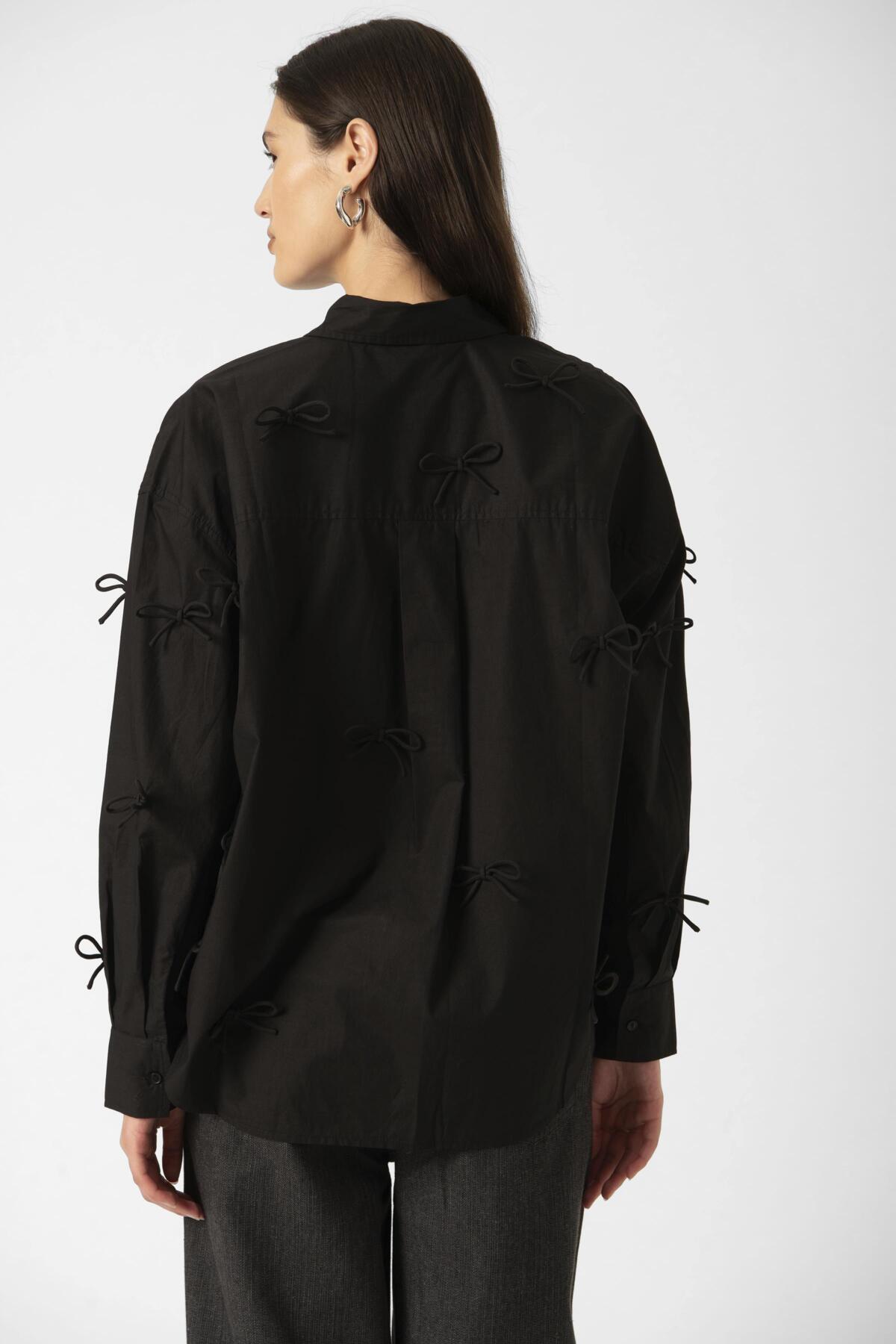 SLJoa Bow Shirt LS Svart