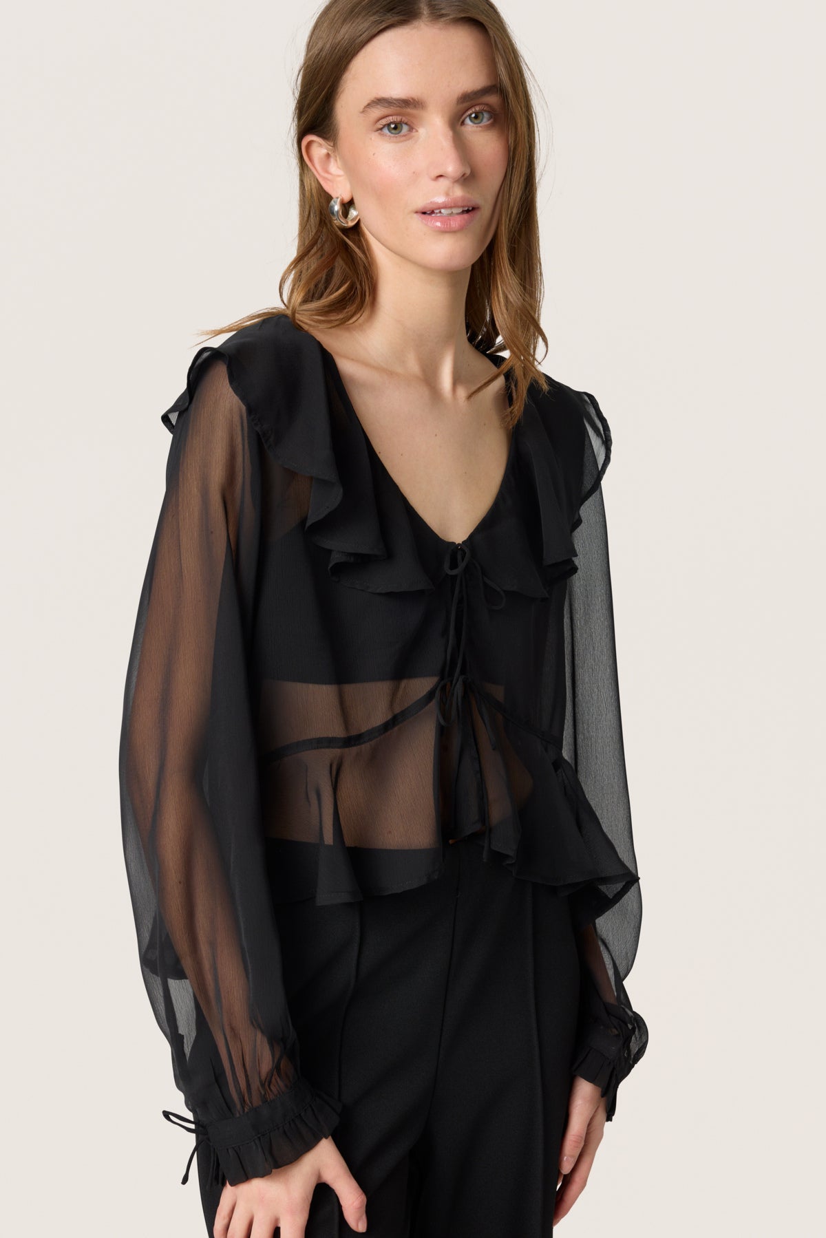 SLJatessan Blouse LS Black - 30408669