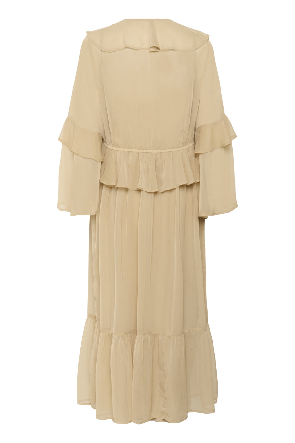 SLJatessan Frill Dress LS Travertine - 30408670