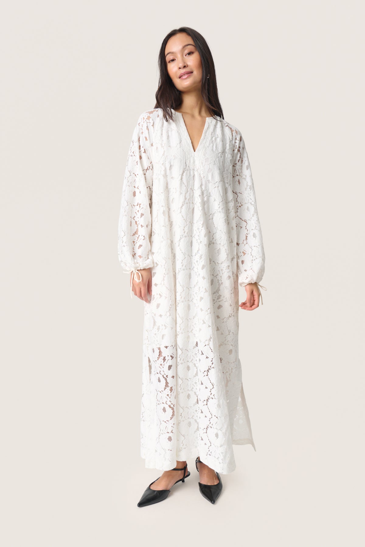SLTaya Maxi Dress LS Broken White - 30408672
