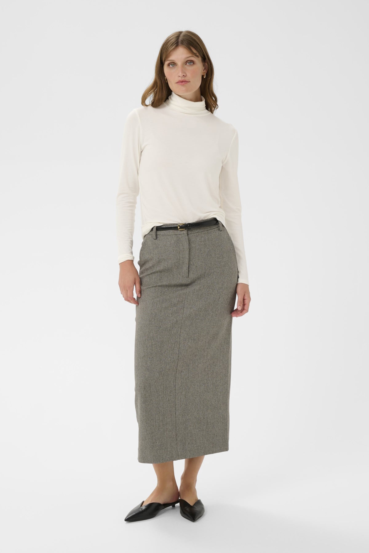 SLLilu Corinne Pencil Skirt Gråmelerad Kostymtyg - 30408681