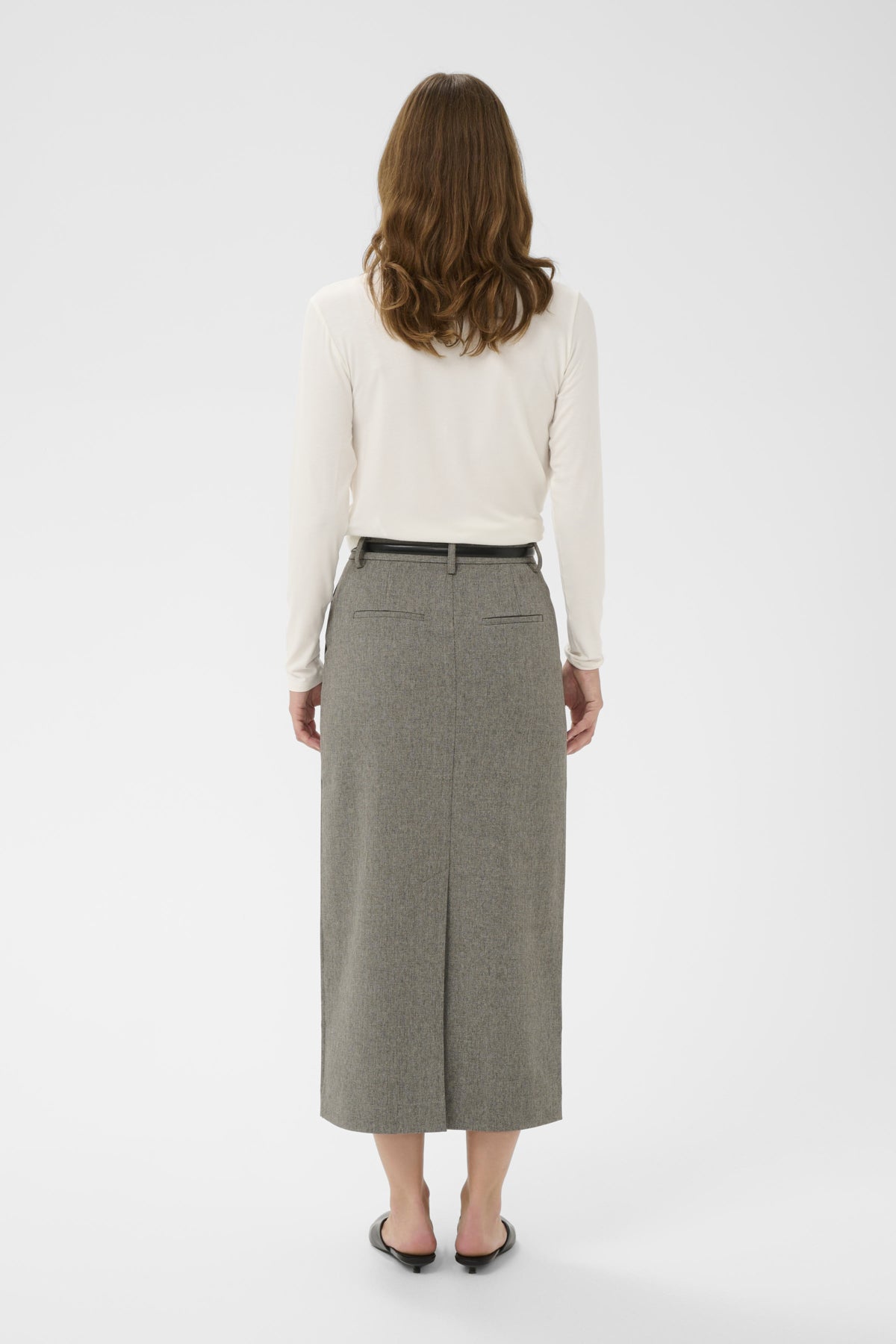 SLLilu Corinne Pencil Skirt Gråmelerad Kostymtyg - 30408681