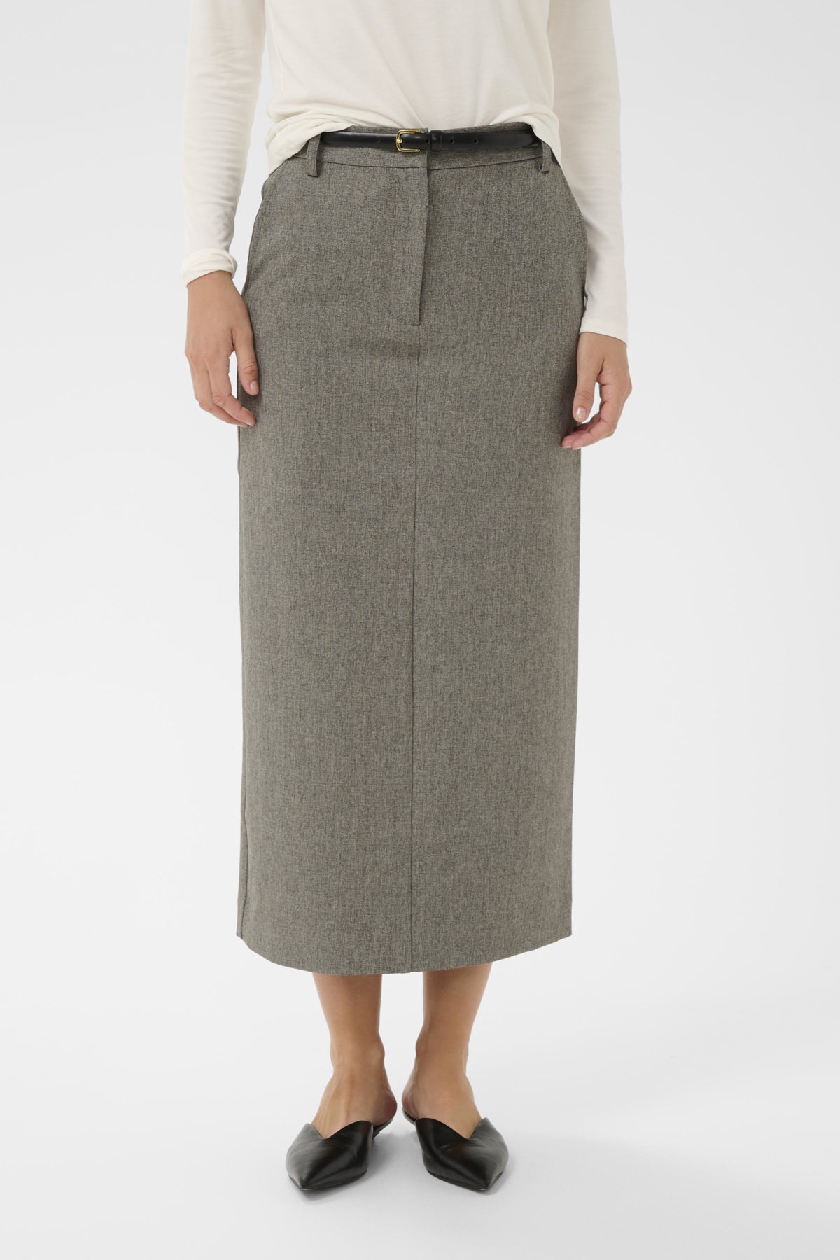 SLLilu Corinne Pencil Skirt Gråmelerad Kostymtyg - 30408681