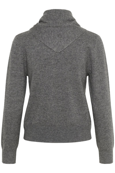SLMolina Scarf Cardigan Grey Melange - 30408685 Thumbnail