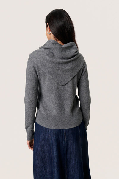 SLMolina Scarf Cardigan Grey Melange - 30408685 Thumbnail