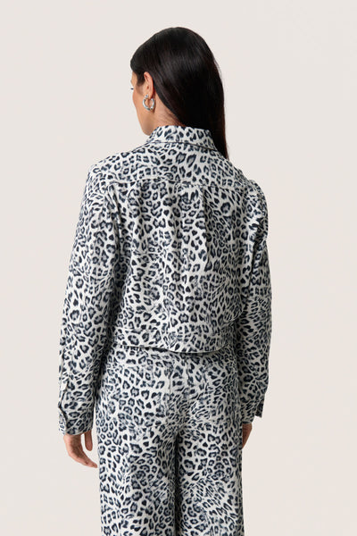 SLSandja Overshirt LS Grått Leopardmönster - 30408718 Thumbnail