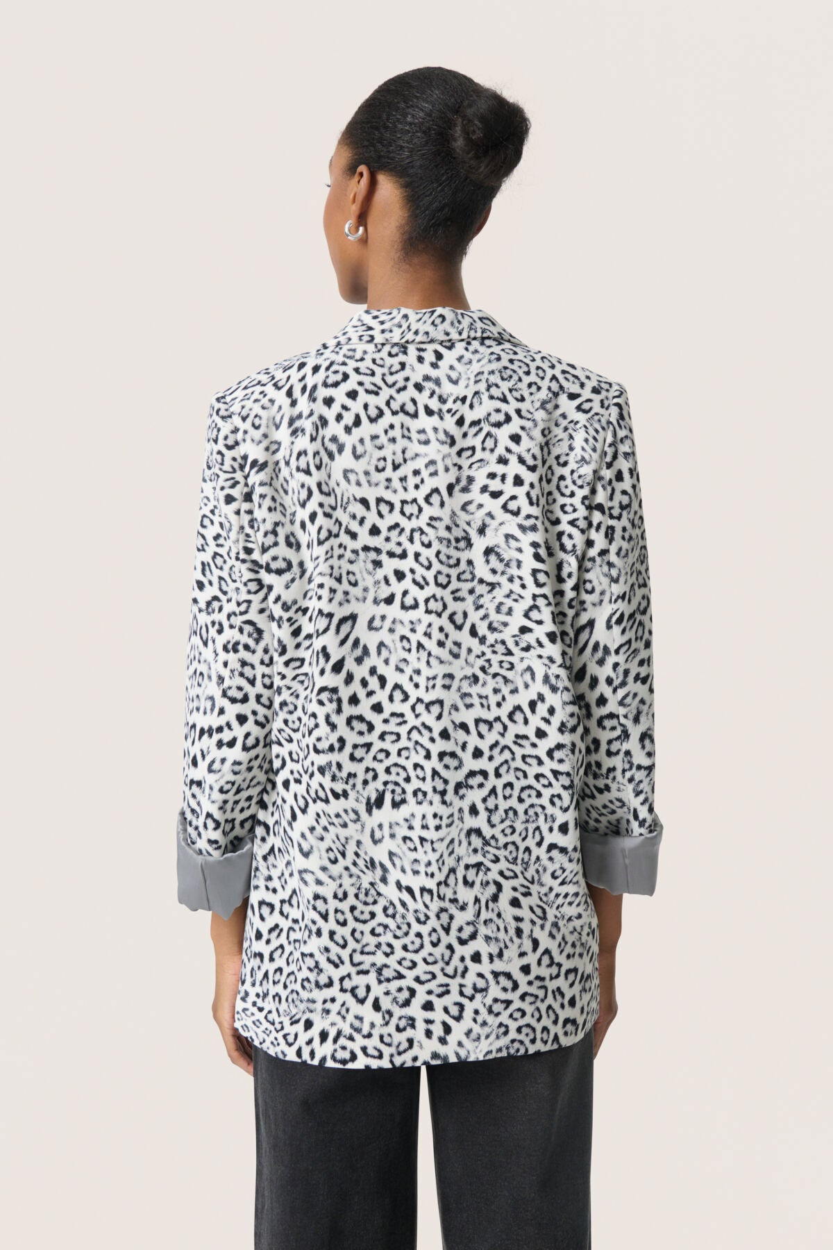 SLShirley Printed Fold-up Blaz Grå Leopardmönster - 30408730