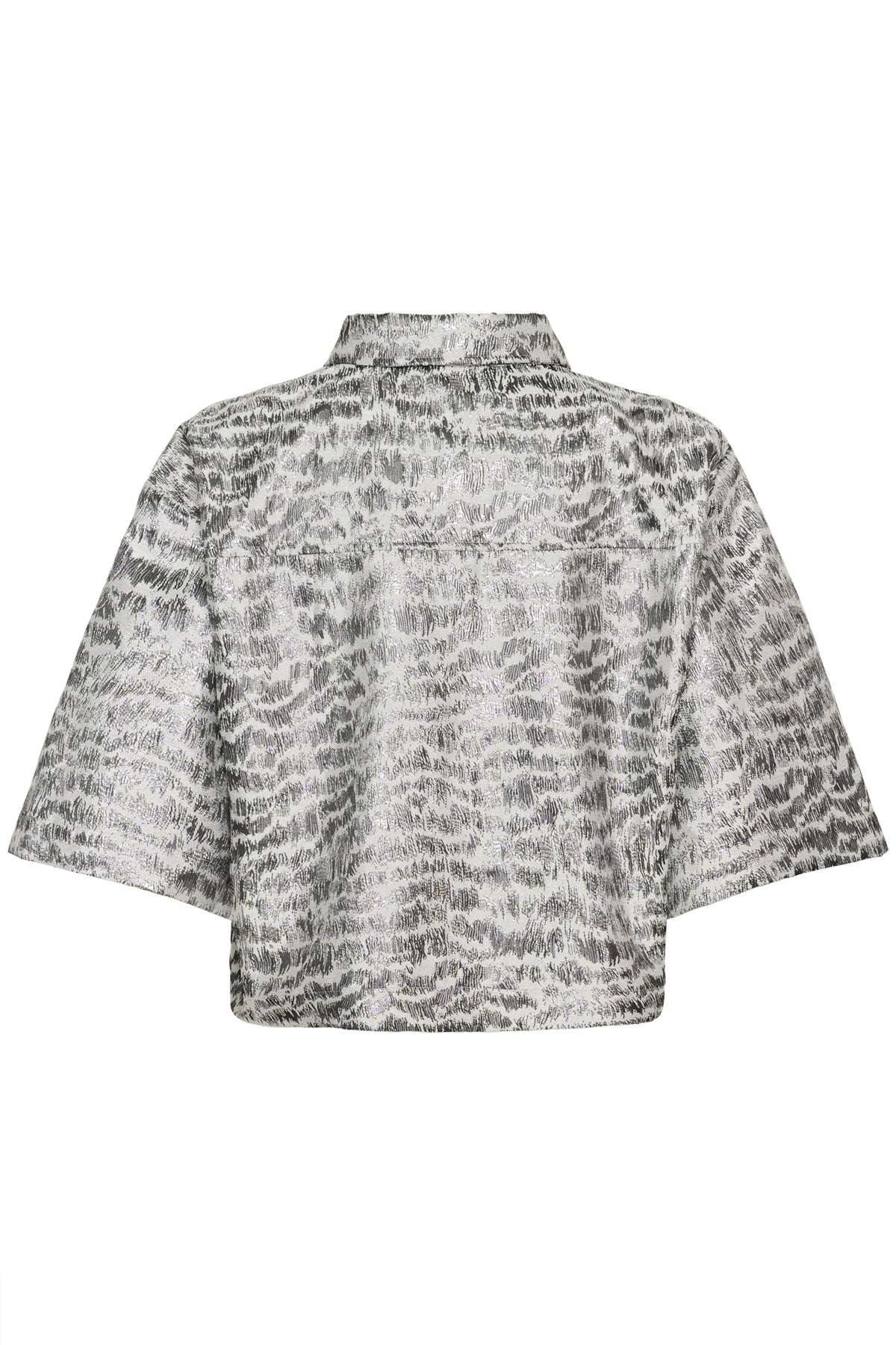 SLPricilla Shirt SS Silvery Animal Jacquard - 3043 - 30408807