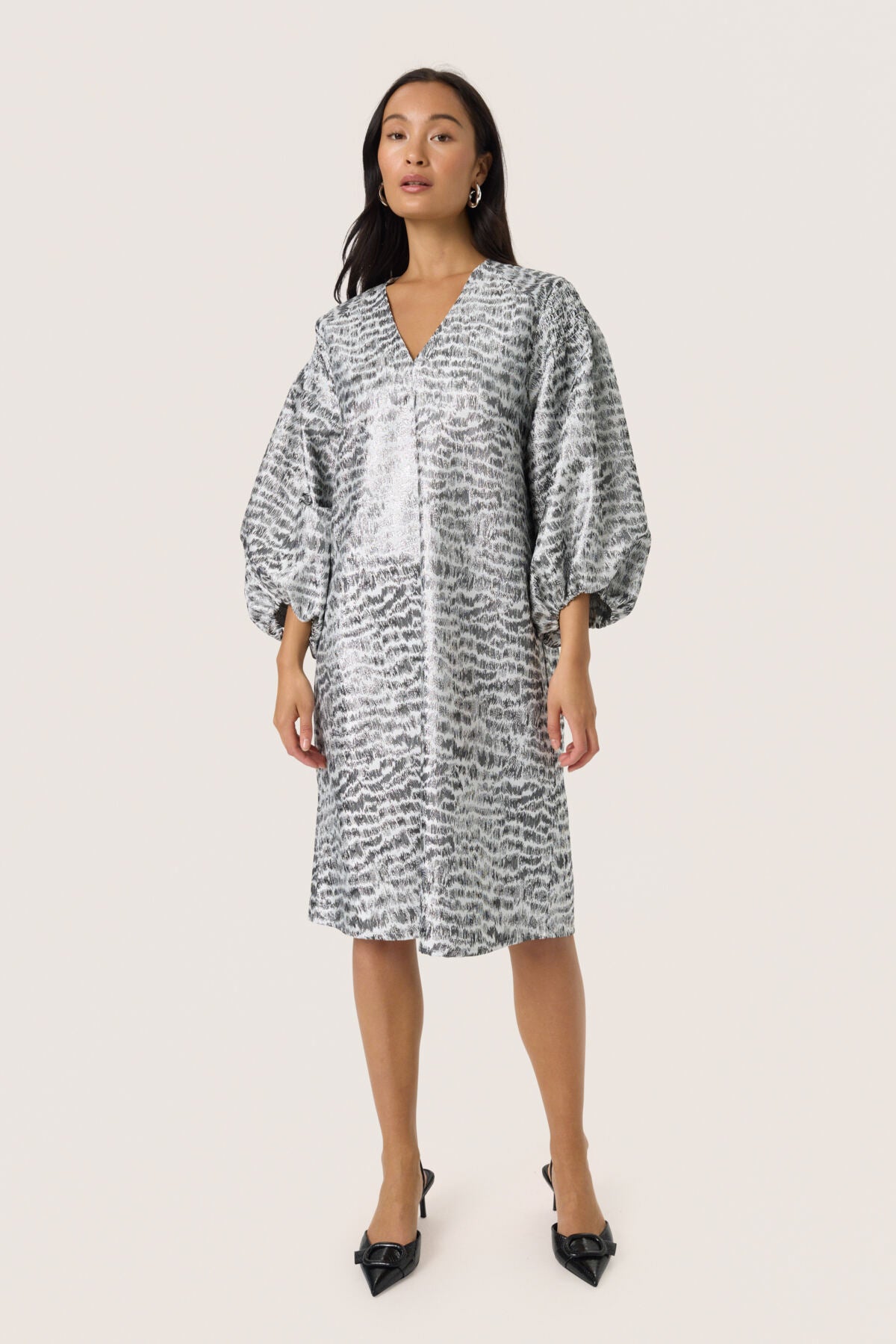 SLPricilla Klänning Silvery Animal Jacquard - 3043 - 30408808