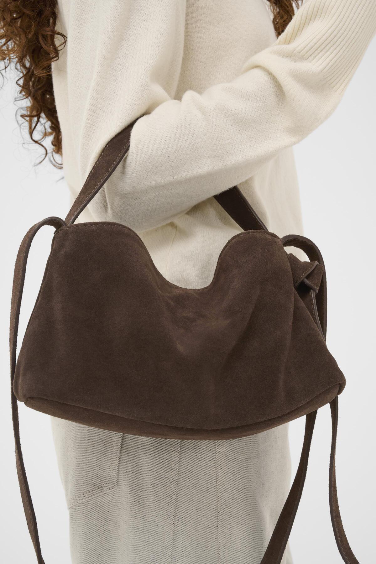 SLCalilje Small Suede Bag Coffee Bean - 190915 - 30408833